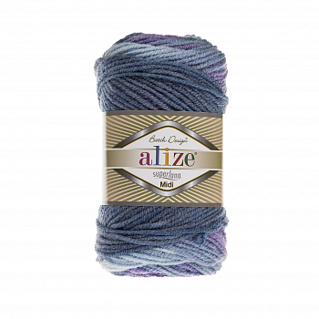 Пряжа для вязания Ализе Superlana Midi Batik (25% шерсть, 75% акрил) 5х100г/170м цв.3299