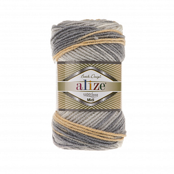Пряжа для вязания Ализе Superlana Midi Batik (25% шерсть, 75% акрил) 5х100г/170м цв.7053