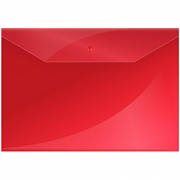 Папка-конверт на кнопке OfficeSpace  А4, 150мкм, красная