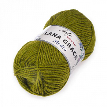 Пряжа для вязания ТРО LANA GRACE Medio (25% мериносовая шерсть, 75% акрил супер софт) 5х100г/170м цв.2010 спелый лайм