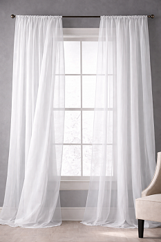 Ткань Вуаль 45 г/м² 100% полиэстер шир.300 см арт.Vei.01 цв.белый рул.120м