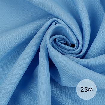 Ткань Габардин кач-во Фухуа 180 г/м² 100% полиэстер шир.150 см арт.TBY.Gbf.24102.6 цв.06 голубой рул.25м