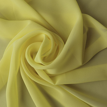 Ткань Шифон 80 г/м² 100% полиэстер шир.150 см арт.Р.14947.14 цв.14 желтый уп.40м (±5м)