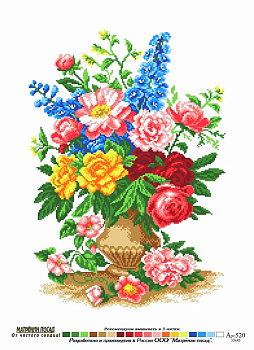 Рисунок на канве МАТРЕНИН ПОСАД арт.37х49 - 0520 Садовые цветы
