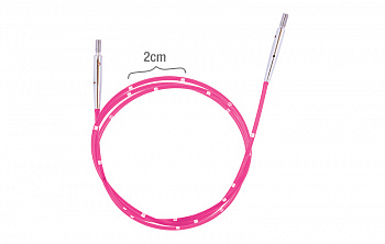 42175 Knit Pro Тросик для съемных спиц SmartStix, длина 76см (готовая длина спиц 100см), розовый