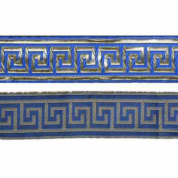 Лента отделочная жаккардовая арт.TBY.1906-2 шир.50 мм цв.синий  уп.8,2 м