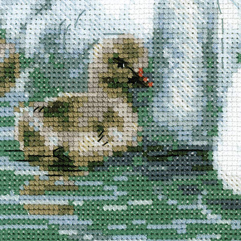 Набор для вышивания РИОЛИС арт.1726 Белые лебеди 25х25 см
