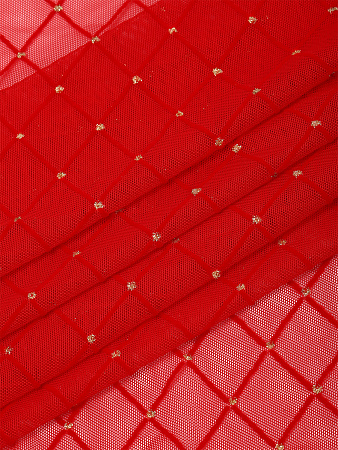 Сетка эластичная с флоком арт.TBY.SZ030218 85г/м² ш.150см цв.116 красный уп.25м
