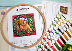 Набор для вышивания LETI арт. L8053 Рождественский щенок 26х26 см