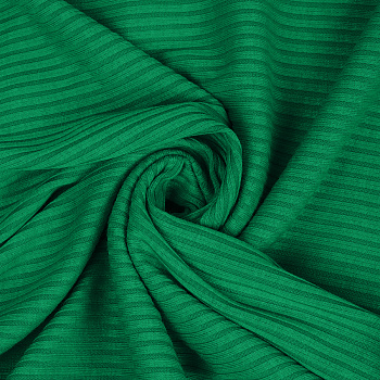 Ткань трикотаж лапша 320 г/м² 62% пэ, 30% вискоза, 8% спандекс шир.160 см арт.С.1855.06 цв.ярко-зеленый рул.30м