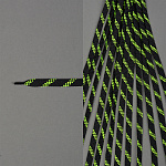 Шнурки плоские 9 мм 7с859 длина 100 см, компл.2шт, цв.черный-люм.желтый