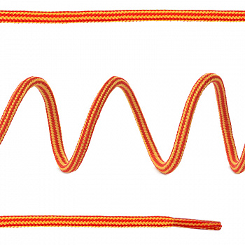 Шнурки круглые 3мм вощеные дл.70см цв. тимберленд змейка желто-красный (50 компл)