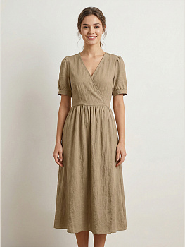 Ткань хлопок искусственный крэш 130г/м² 100%полиэстер 150 см арт.TBY.KR.07 07 бежевый 25 м