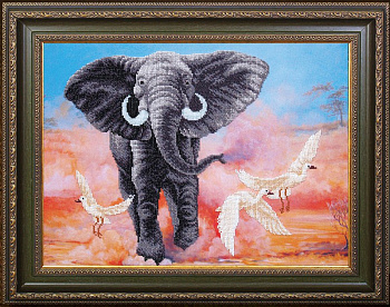 Набор для вышивания бисером МАГИЯ КАНВЫ арт.Б293 Африканский слон 42х31 см