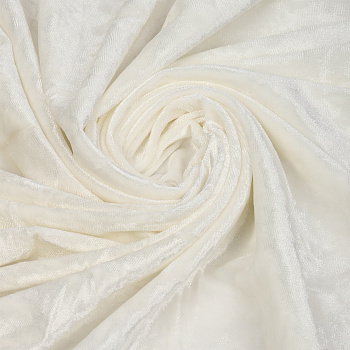 Ткань Бархат мраморный 260 г/м² 95% пэ, 5% спандекс шир.150 см арт.С.2104.08 цв.белый уп.1м
