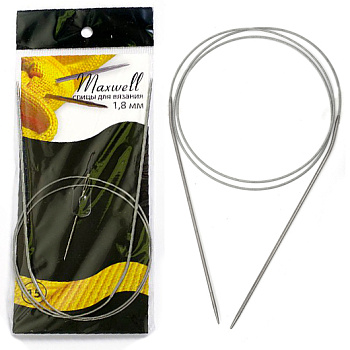 Спицы круговые для вязания на тросиках Maxwell Black 80 см арт.#15 1,8мм