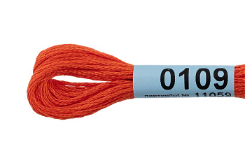 Нитки для вышивания Gamma мулине (0001-0206) 100% хлопок 24 x 8 м цв.0109 морковный