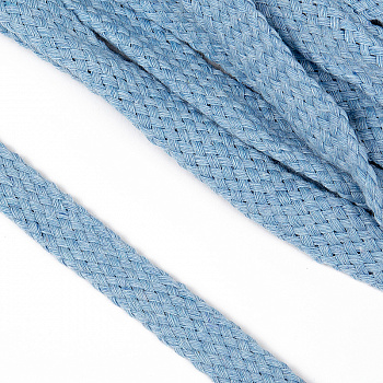 Шнур плоский х/б 15мм турецкое плетение цв.020 голубой уп.25 м