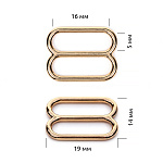 Пряжка регулятор для купальника 16мм металл TBY-816C.SW цв.золото, уп.1000шт