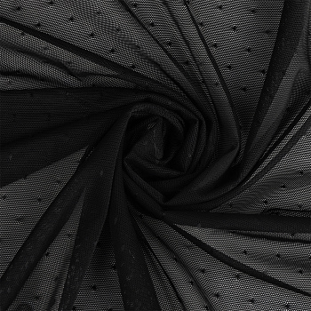 Сетка эластичная KRUZHEVO арт.OLG024  80г/м² ш.140см цв.170 черный уп.5м