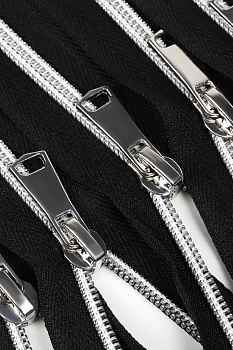 Молния Mzip спираль №5 декор. 60см цв.F322/СЕР черный уп.50шт