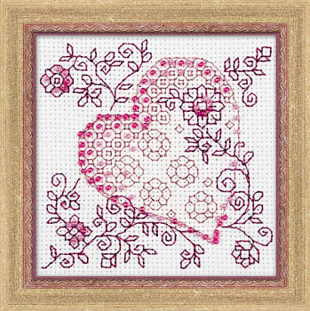 Набор для вышивания РИОЛИС арт.1354 Нежное сердце 10х10 см