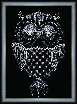 Набор ЧМ арт. КС-1077 для изготовления картины со стразами Crystal Art Ночная птица 30,3x42 см