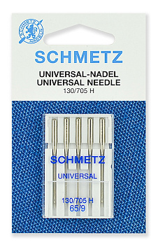 Иглы для бытовых швейных машин Schmetz стандартные 130/705H № 65, уп.5 игл