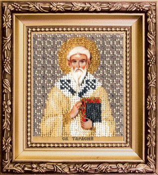 Набор для вышивания бисером ЧАРИВНА МИТЬ арт.Б-1193 Икона святого Тарасия епископа Константинопольского 9х11 см