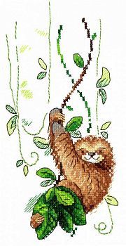 Набор для вышивания ЖАР-ПТИЦА арт.В-538 Задорный ленивец 18х10 см
