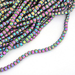 Бусины (стекло) на нитях арт.TBY-RM-2  6мм  цв.03 фиолетовый мульти уп.2шт х100 бусин