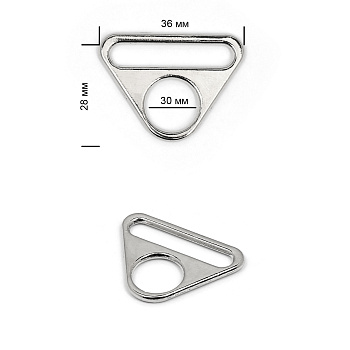 Полукольцо-пластина металл TBY-165167 36х28мм (внутр. 30мм) цв. никель уп. 10шт