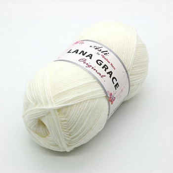 Пряжа для вязания ТРО LANA GRACE Original (25% мериносовая шерсть, 75% акрил супер софт) 5х100г/300м цв.0230 отбелка