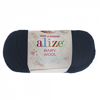 Пряжа для вязания Ализе Baby Wool (20% бамбук, 40% шерсть, 40% акрил) 10х50г/175м цв.058 т.синий