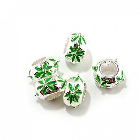 Бусины металлические с эмалью арт.PN-D8 цв.2 7х10мм, in Ø 5мм