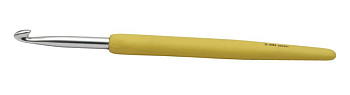 30911 Knit Pro Крючок для вязания с эргономичной ручкой Waves 5мм, алюминий, серебристый/ракитник