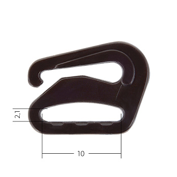 Крючок для бюстгальтера d10мм пластик  ARTA.F. SF-1-3 цв.111 коричневый, уп.50шт
