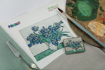 Набор для вышивания PANNA Живая картина арт. MET-JK-2261 Ирисы 14,5х12 см