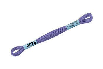 Нитки для вышивания Gamma мулине (0001-0206) 100% хлопок 24 x 8 м цв.0078 св.фиолетовый