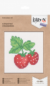 Набор для вышивания KLART арт. 12-002 Клубнички 9х9 см
