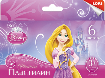 LORI Плд-001 Пластилин Disney Принцессы 6 цветов, с европодвесом