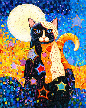 Набор Колор Кит алмазная картина-раскраска арт.КК.RA023 Звездный кот 40х50