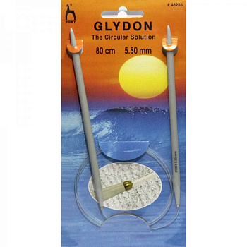 48955 PONY GLYDON Спицы круговые для вязания 5,50 мм/80 см, пластик