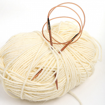31087 Knit Pro Спицы круговые для вязания Ginger 3,5мм/80см, дерево, коричневый