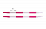 42127 Knit Pro Спицы съемные для вязания SmartStix 5мм для длины тросика 28-126см, алюминий, серебристый/рубиновый
