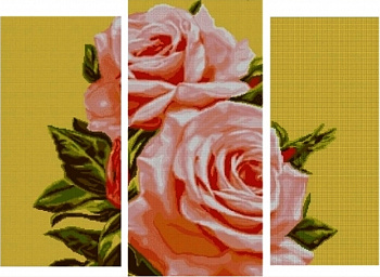 Набор для вышивания бисером MAGIK CRAFT арт.N2006 Триптих Розы 85х50 см