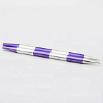 42149 Knit Pro Спицы съемные для вязания SmartStix 6мм для длины тросика 20см, алюминий, серебристый/фиолетовый бархат