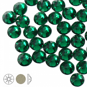 Стразы холодной фиксации Xirius 8+8 граней SS16 (3,8-4,0 мм) арт.NH16-10 цв.Emerald, уп.100шт