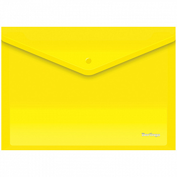 Папка-конверт на кнопке Berlingo, А4, 180мкм, желтая