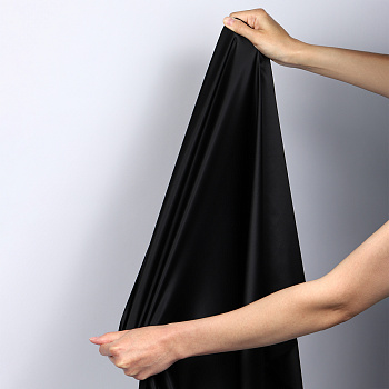Ткань Атлас стрейч для нижнего белья арт.0180 107г/м² шир.125см цв.черный уп.0,5м